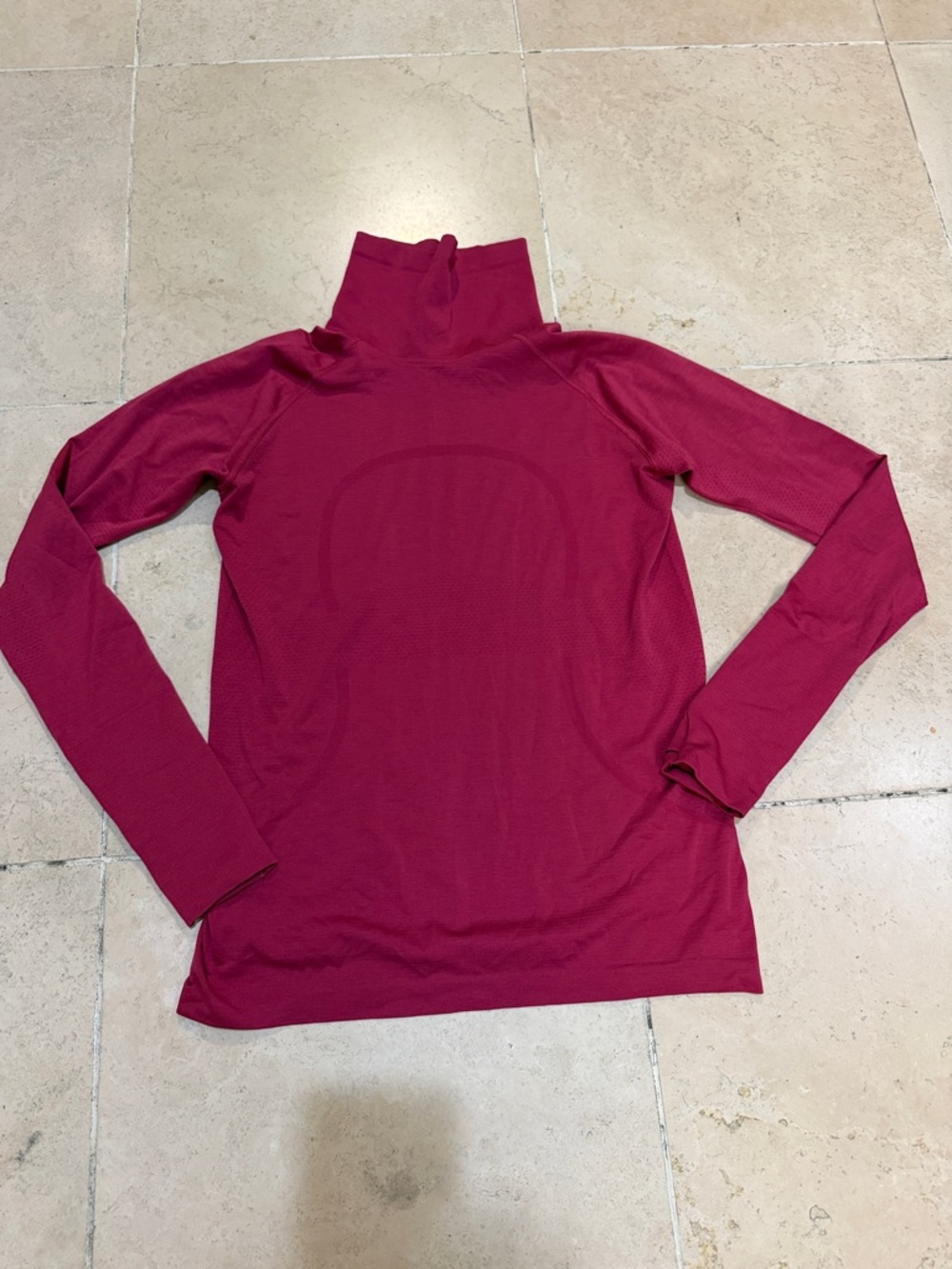 lululemon athletica Women’s Long Sleeve Mock Neck Top in Deep Berry